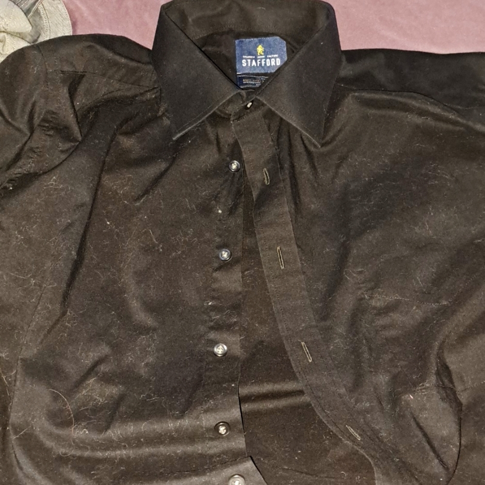 Men's Stafford dress shirt,black,16 1/2 regular fit